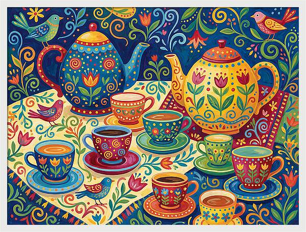 Folk Tea Set Delight