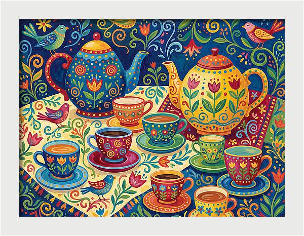 Folk Tea Set Delight