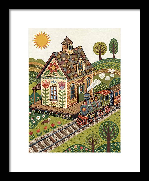 Folk Train Station Scene