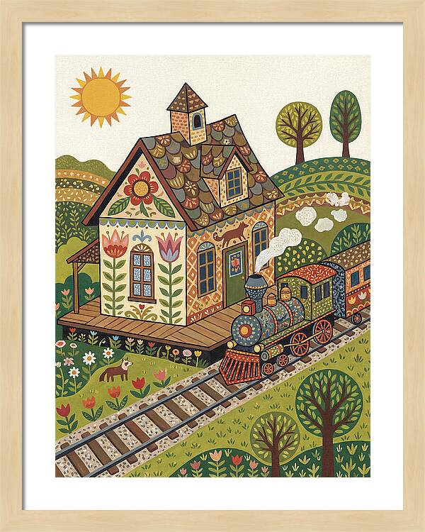 Folk Train Station Scene
