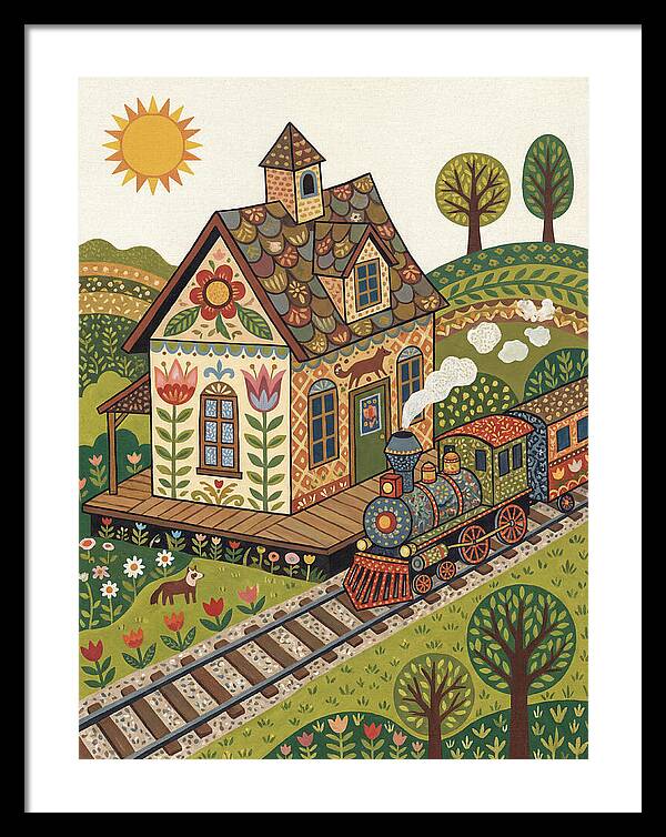 Folk Train Station Scene