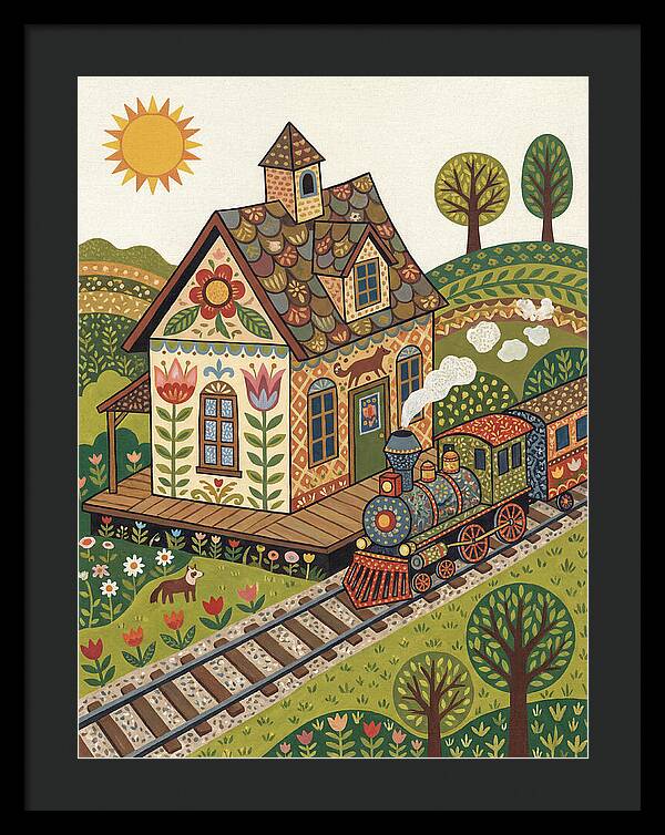 Folk Train Station Scene