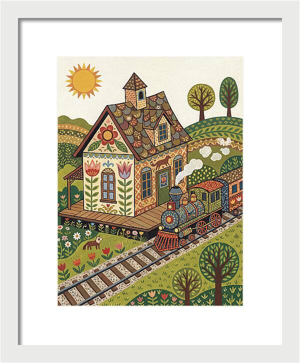 Folk Train Station Scene