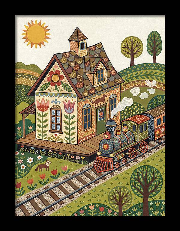 Folk Train Station Scene