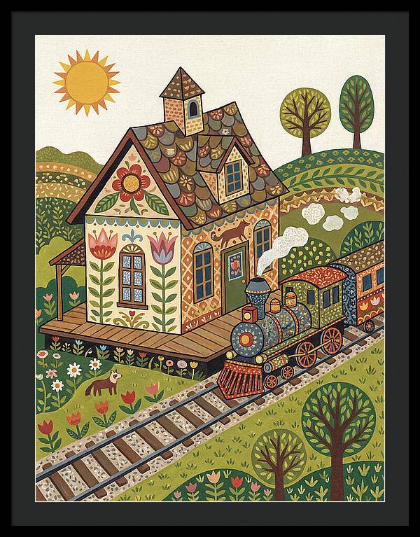 Folk Train Station Scene