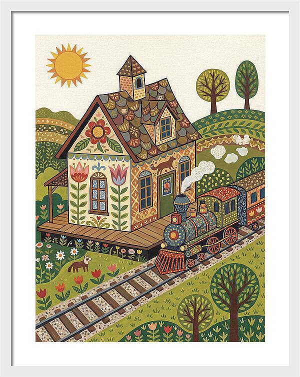 Folk Train Station Scene