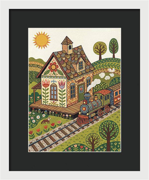 Folk Train Station Scene
