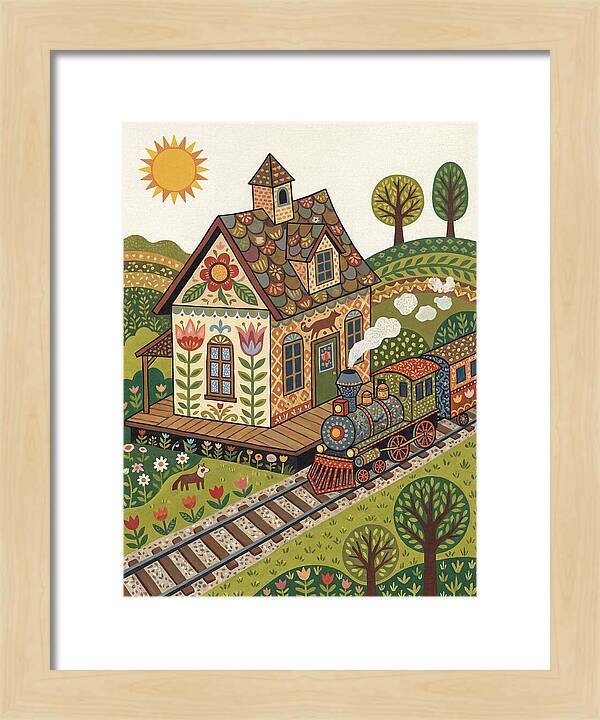 Folk Train Station Scene