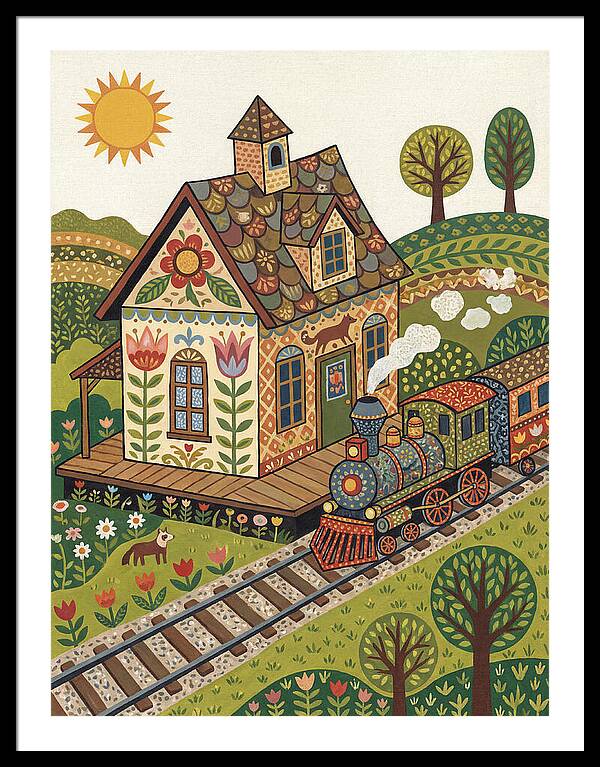 Folk Train Station Scene