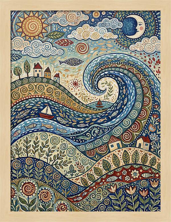 Folk Wave Landscape