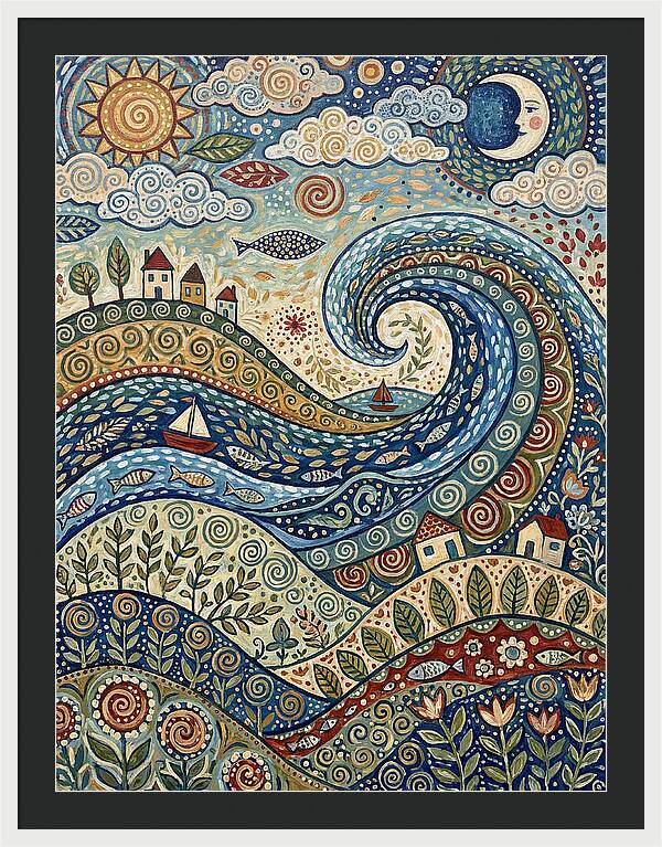 Folk Wave Landscape