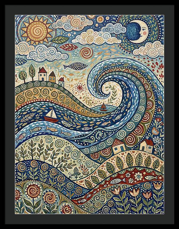 Folk Wave Landscape