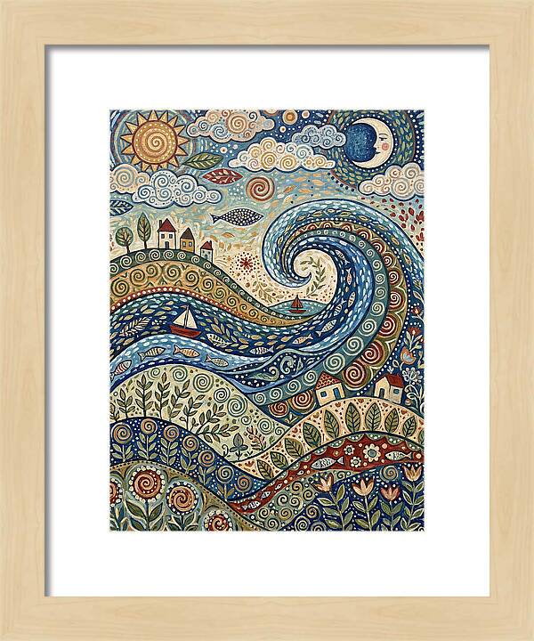 Folk Wave Landscape