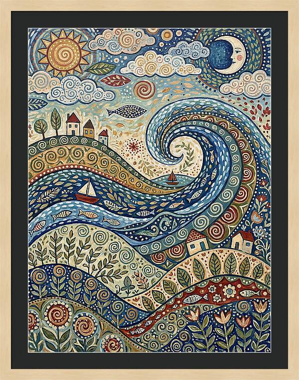 Folk Wave Landscape
