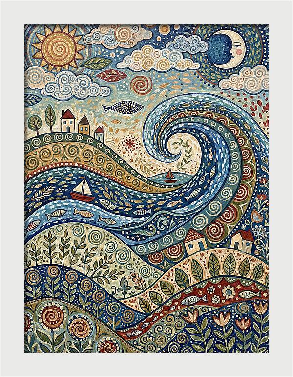 Folk Wave Landscape