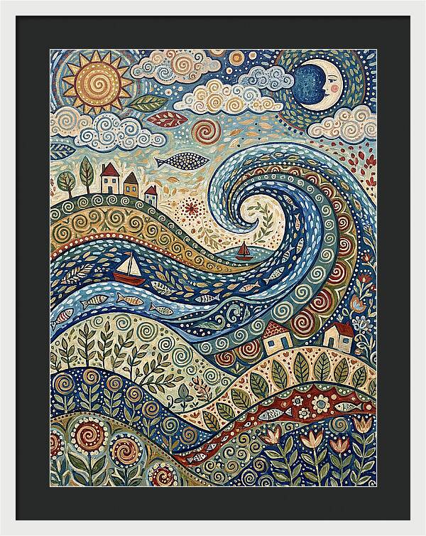 Folk Wave Landscape
