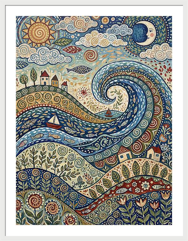 Folk Wave Landscape