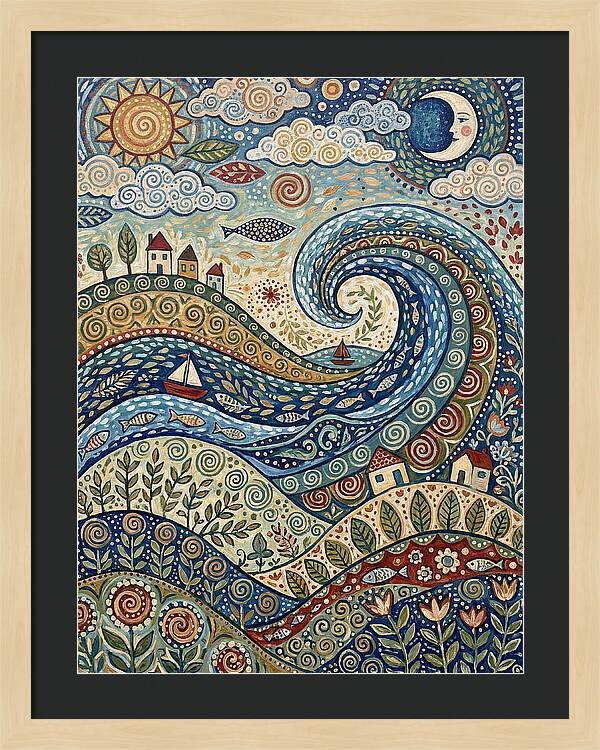 Folk Wave Landscape