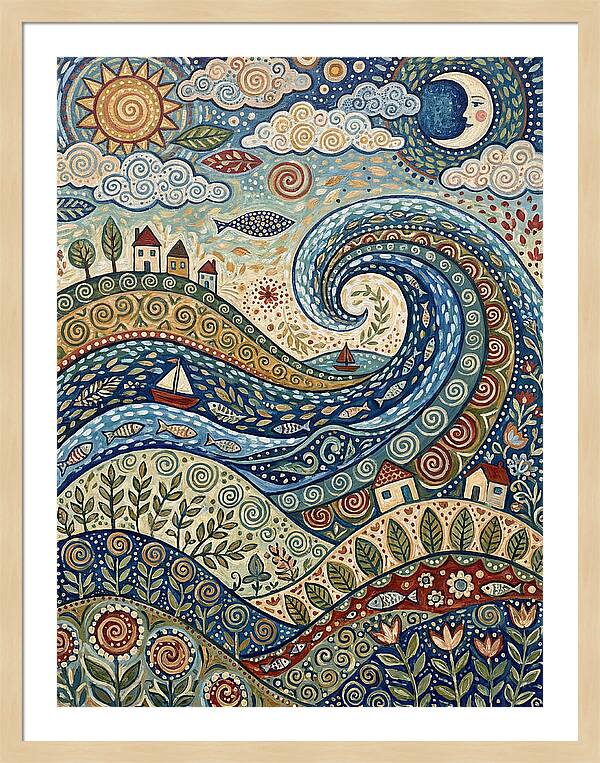 Folk Wave Landscape