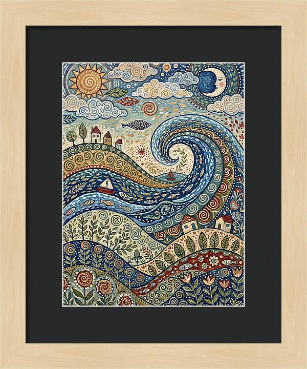 Folk Wave Landscape