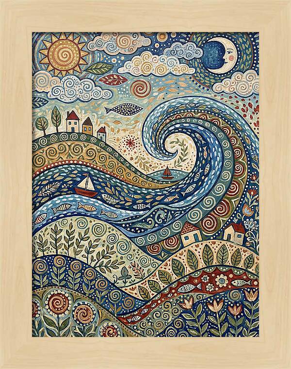 Folk Wave Landscape