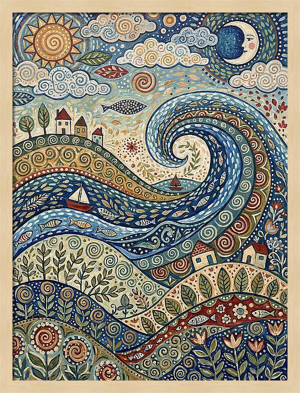 Folk Wave Landscape