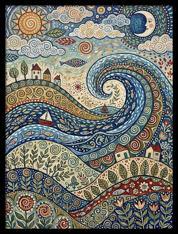 Folk Wave Landscape