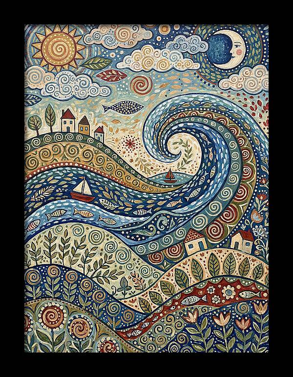 Folk Wave Landscape
