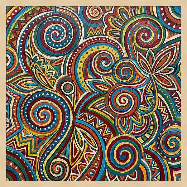 Folkinspired Abstract Swirls