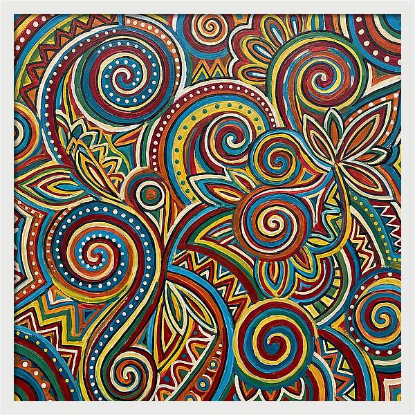Folkinspired Abstract Swirls