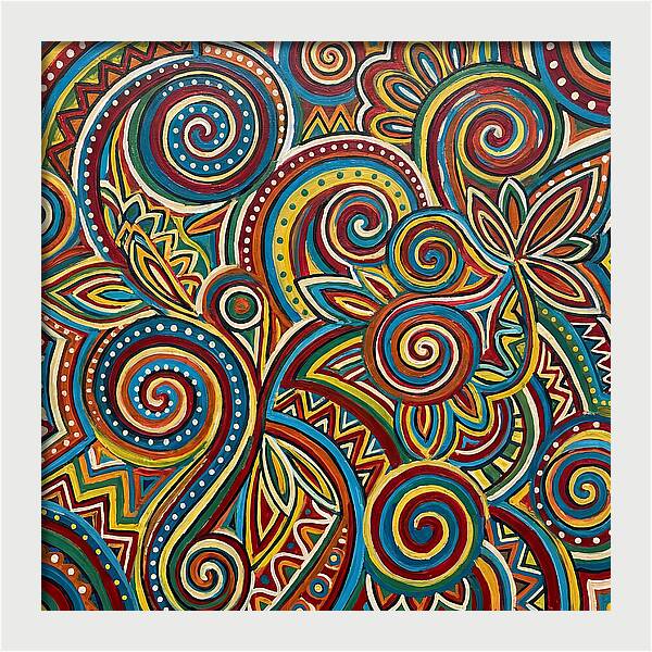Folkinspired Abstract Swirls