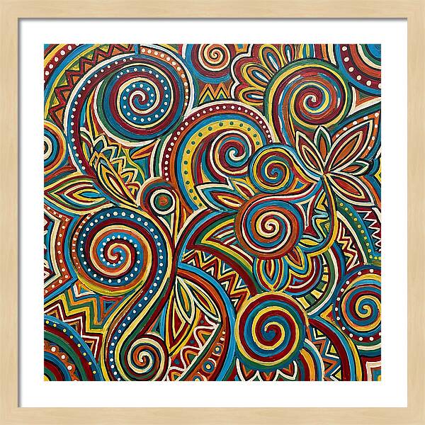 Folkinspired Abstract Swirls