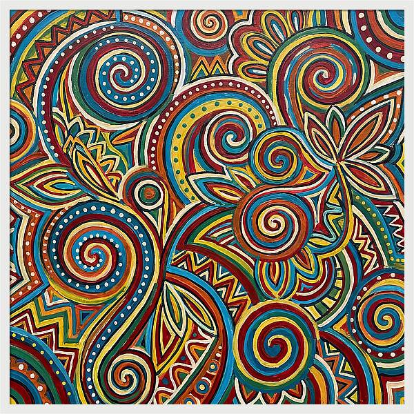 Folkinspired Abstract Swirls