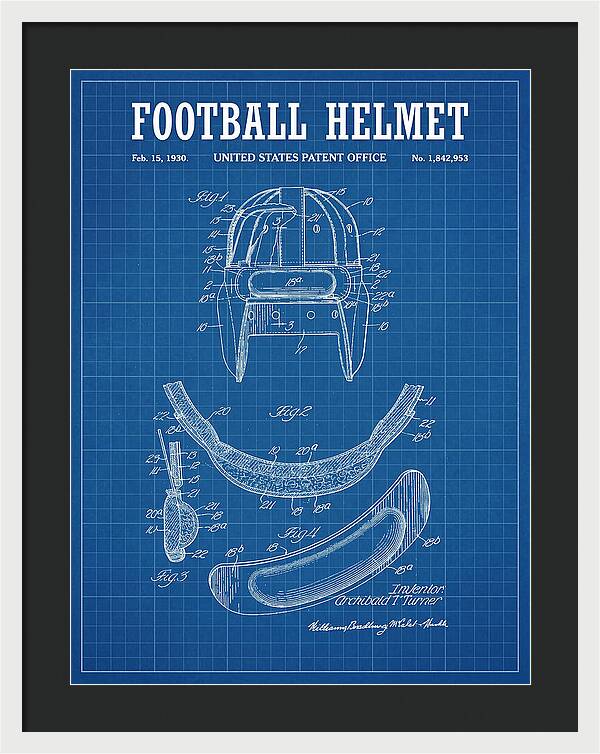 Football Helmet Blueprint Patent Us1842953a