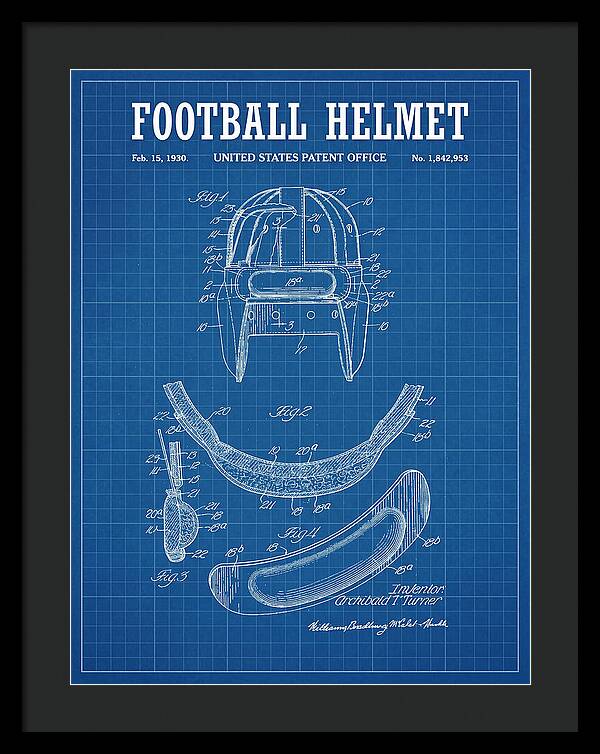 Football Helmet Blueprint Patent Us1842953a