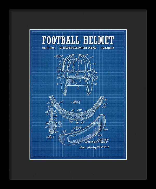 Football Helmet Blueprint Patent Us1842953a
