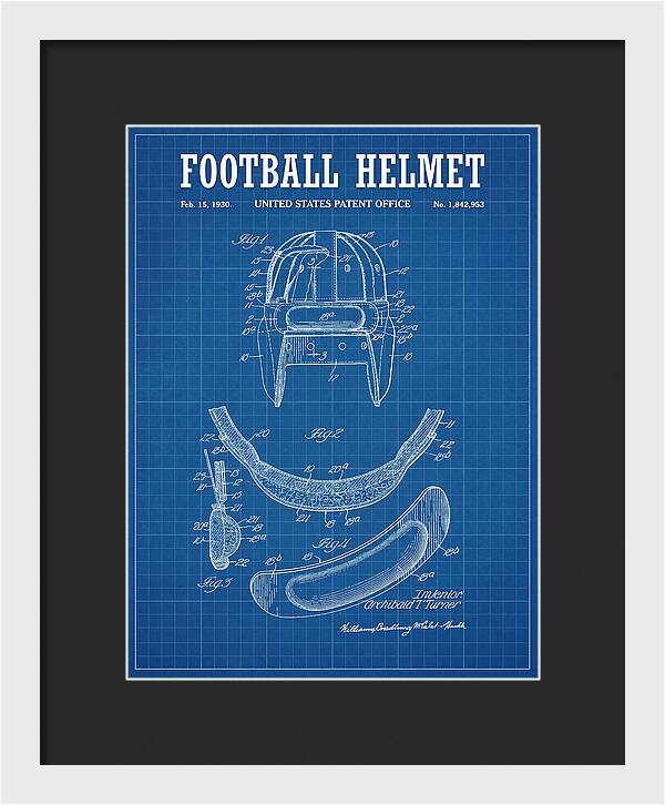 Football Helmet Blueprint Patent Us1842953a