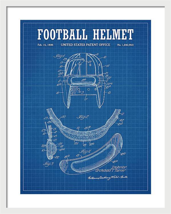 Football Helmet Blueprint Patent Us1842953a