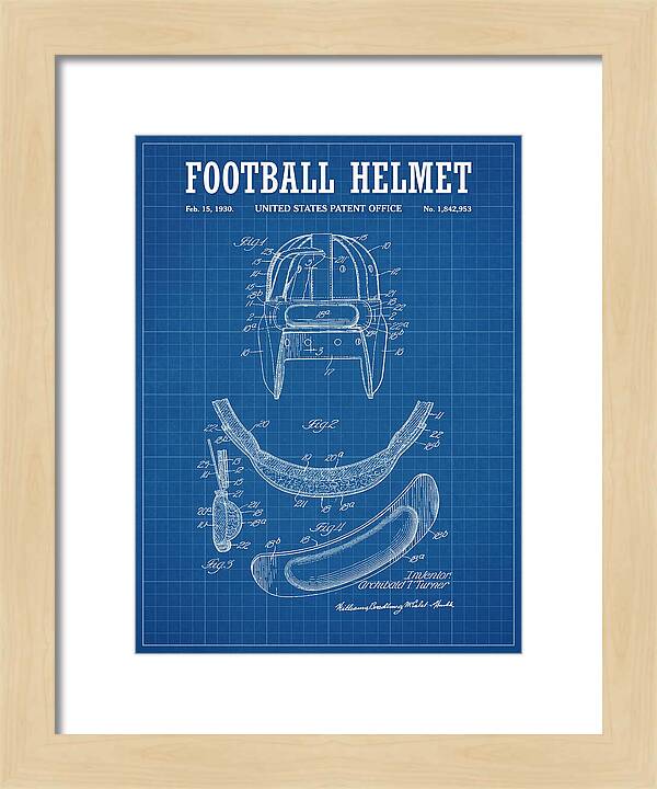 Football Helmet Blueprint Patent Us1842953a