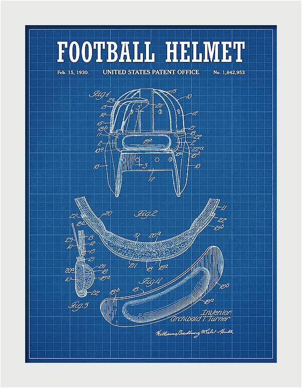 Football Helmet Blueprint Patent Us1842953a