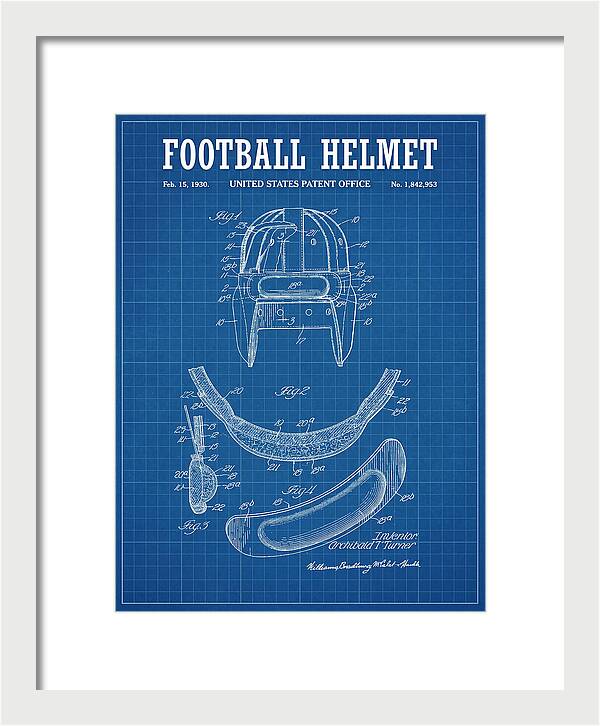 Football Helmet Blueprint Patent Us1842953a