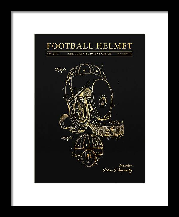Football Helmet Gold Patent Us1648850a