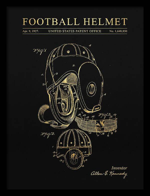 Football Helmet Gold Patent Us1648850a
