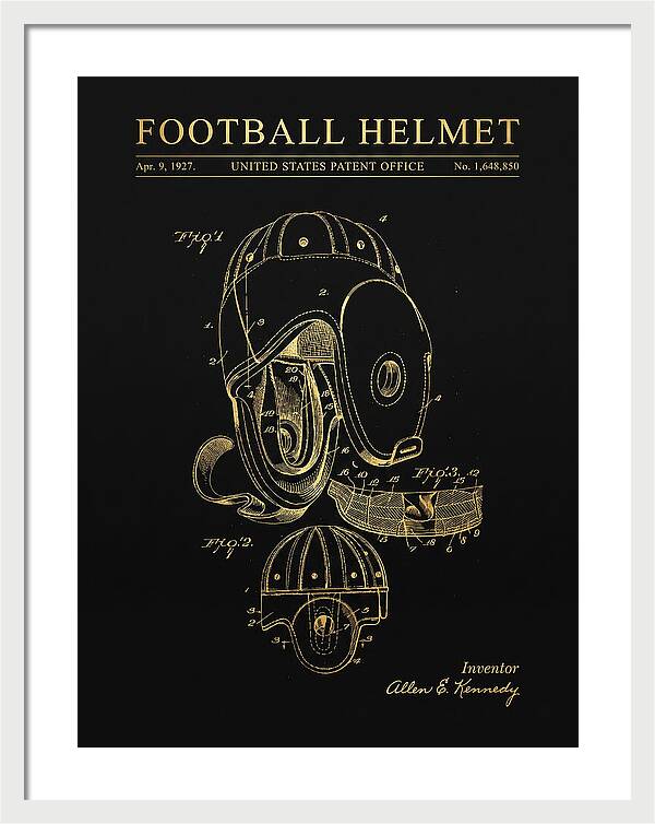 Football Helmet Gold Patent Us1648850a