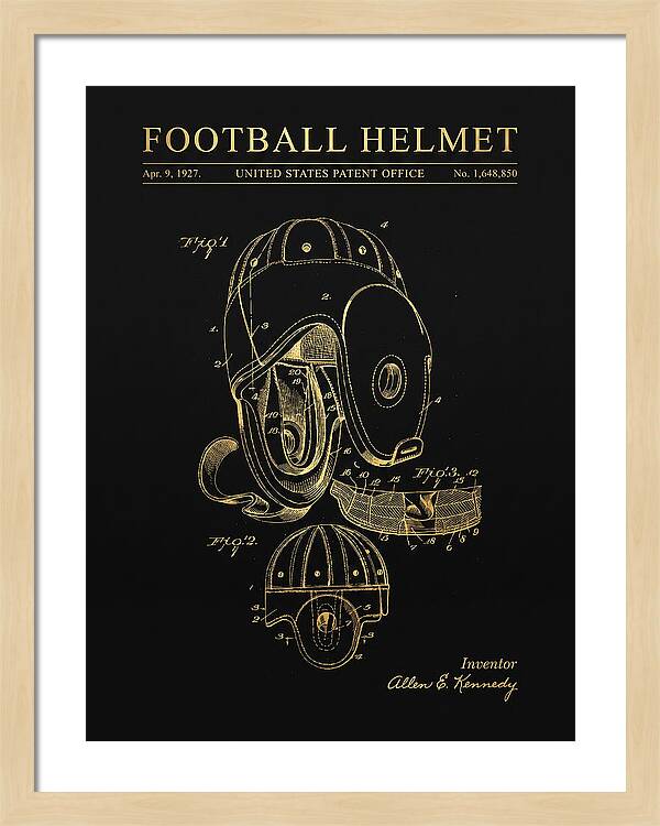 Football Helmet Gold Patent Us1648850a