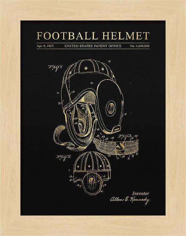 Football Helmet Gold Patent Us1648850a