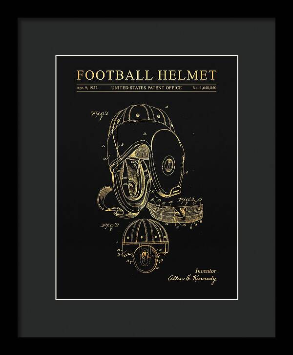 Football Helmet Gold Patent Us1648850a