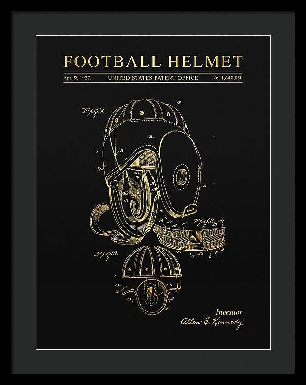 Football Helmet Gold Patent Us1648850a