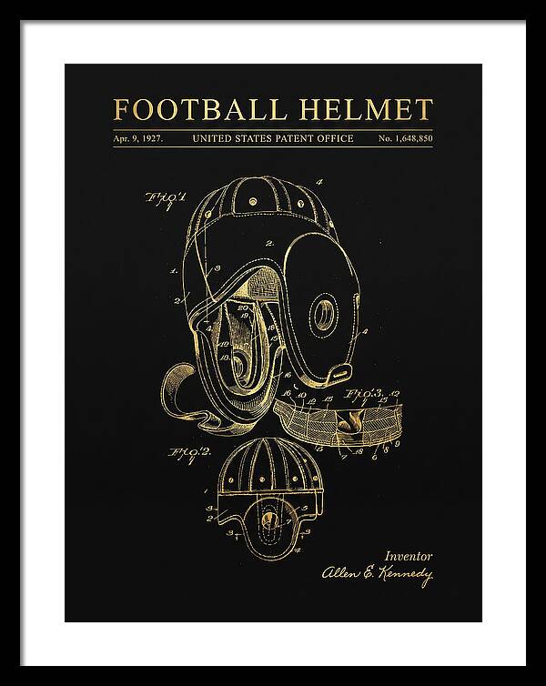 Football Helmet Gold Patent Us1648850a
