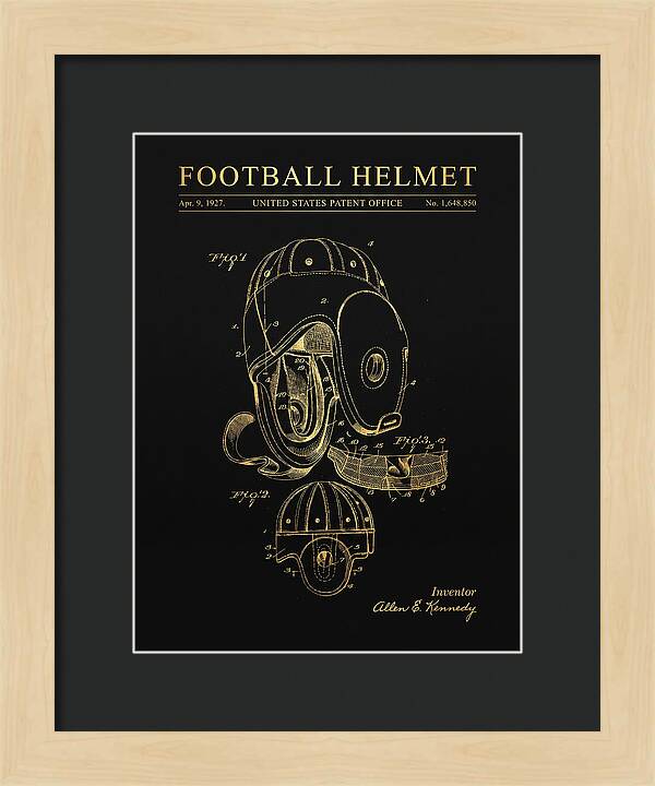 Football Helmet Gold Patent Us1648850a